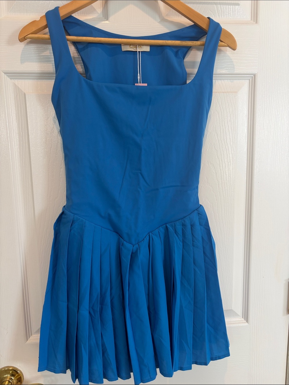 NWT Woman’s Bright Blue Pleated Tank Dress - Sleeveless Dress size Extra Small